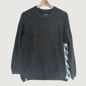 Paka Alpaca Blend Sweater Men Large Side Tribal Bird Panel Knit Costa Gorpcore